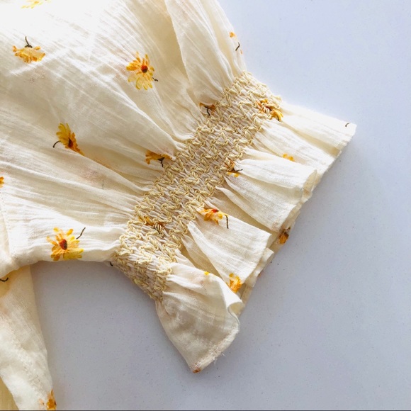 NWT Madewell Smocked Button Up Top in French Daisy XS - Picture 6 of 7